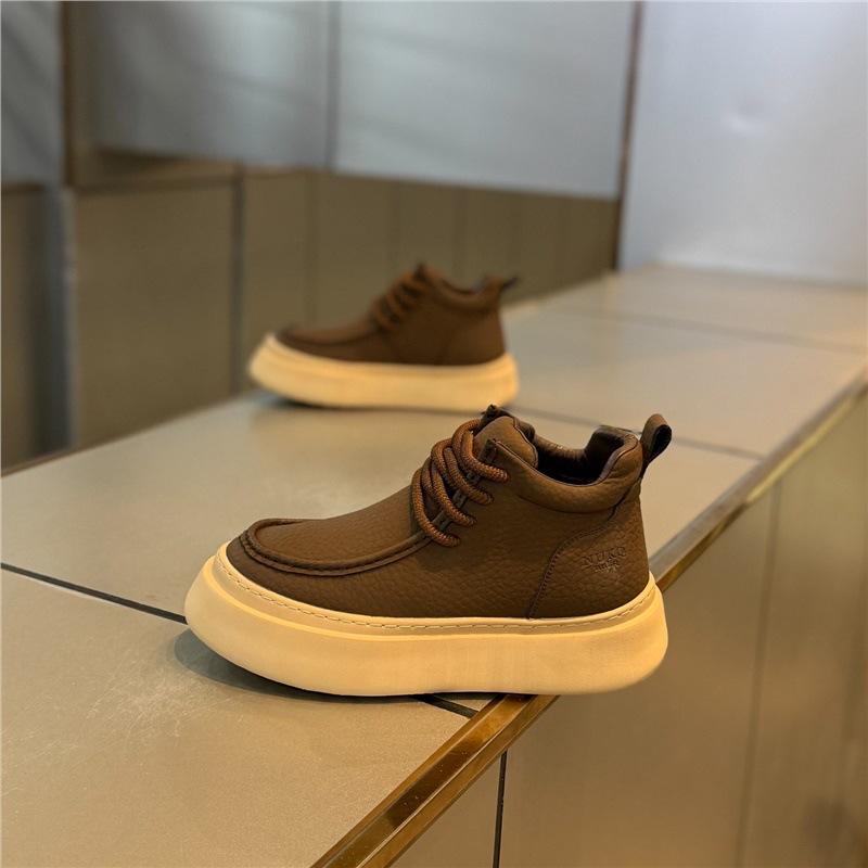 Autumn and winter new light luxury high-end ruffian handsome fried street shoes velvet warm cotton shoes casual shoes
