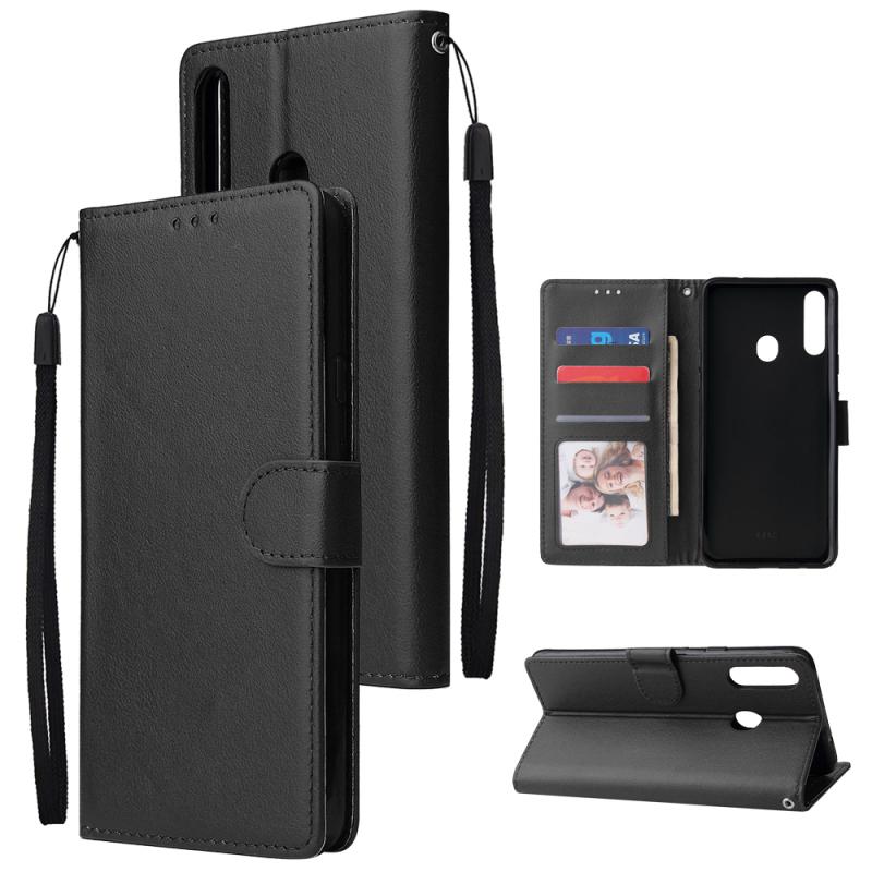 For Samsung A10S A20S Cellphone Cover Mobile Phone Shell Buckle Closure Cards Slots PU Leather Smart