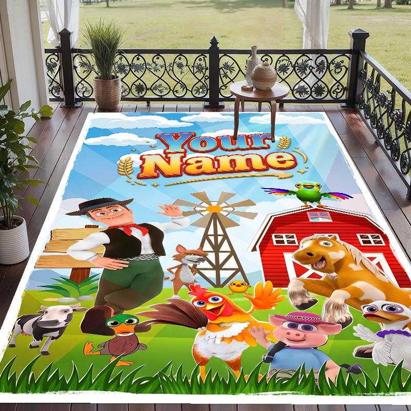Custom Text La Granja de Zenón Pattern Floor Rug Soft Indoor Carpet Mat Living Room Bedroom