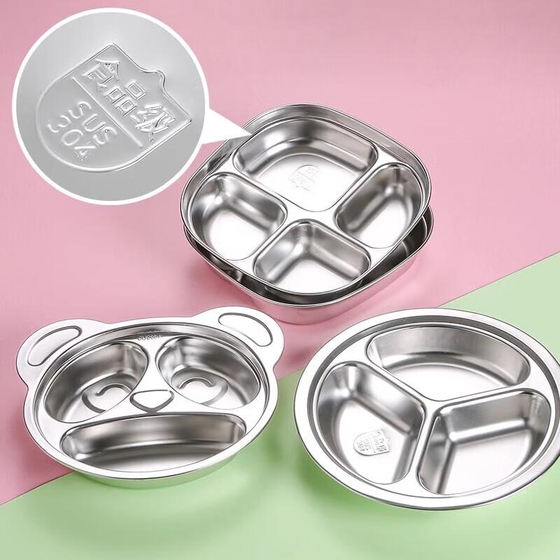 Panda 304 Stainless Steel Kids Divided Meal Plate