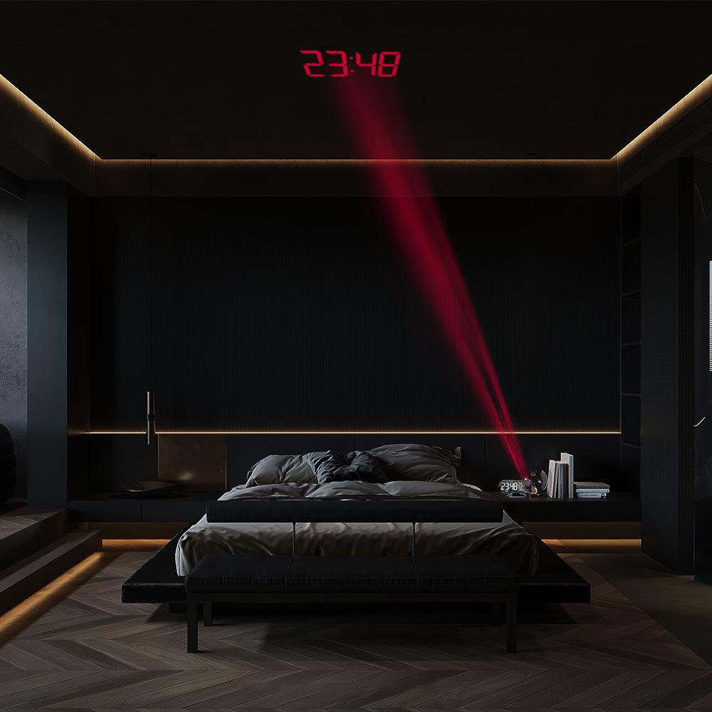 2022 LED Projection Alarm Clock with Temperature, Humidity Display, and Automatic Light Sensor