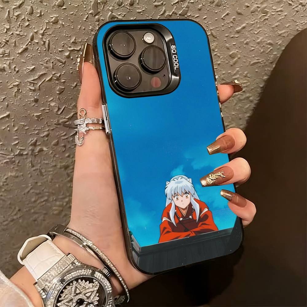 

Inuyasha Silhouette Red Katana Phone Case For iPhone 17,16,15,14,13,12,11 Plus,Pro Max,XS,Colorful Silver Phone case Funda Cover iPhone13PROMAX