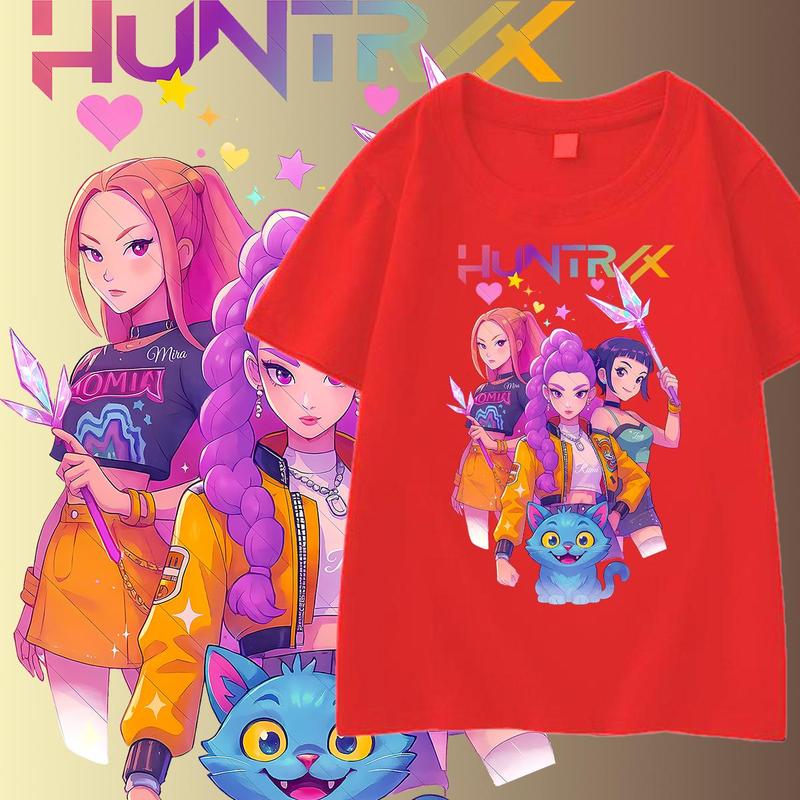 Derpy Tiger Kpop Demon Hunters Shirt for Kids Baby Girl T-Shirt Cute Tiger Cartoon Clothes 2025 Hot Movie Print Soft