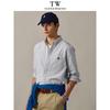 Teenie Weenie Men's American Casual Striped Oxford Long-Sleeve Shirt