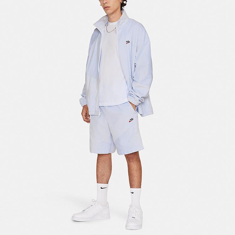 Nike Sportovní oblečení Heritage Windrunner Patchworkové manšestrové šortky Pánské spodní díly Platinové DA0030-043