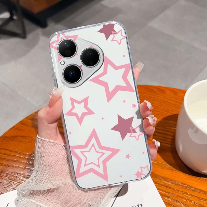 For Huawei Pura 80 70 Pro Plus Ultra Honor X6C 8C Phone Bags Cute Big Eyed Black Cat Patterns Luxury Transparent Lens Protection Case For Huawei Shell