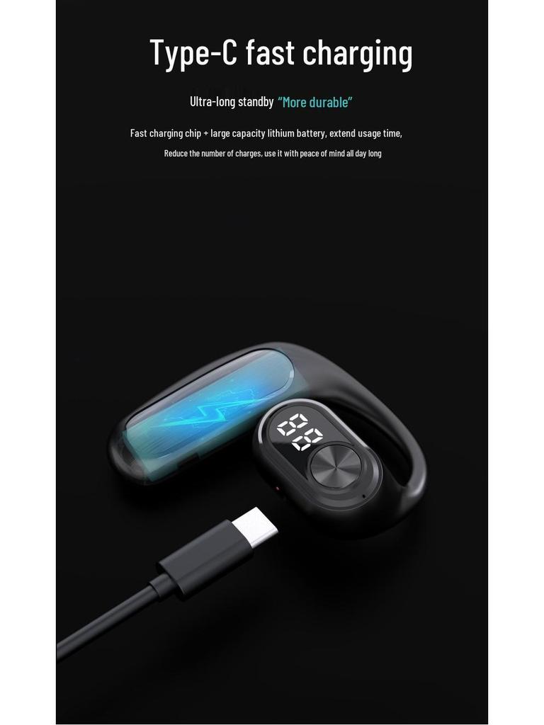 M35 Wireless Bluetooth Open-Ear Air Conduction Earbuds for Sports Running with 5.3 Stereo Sound.