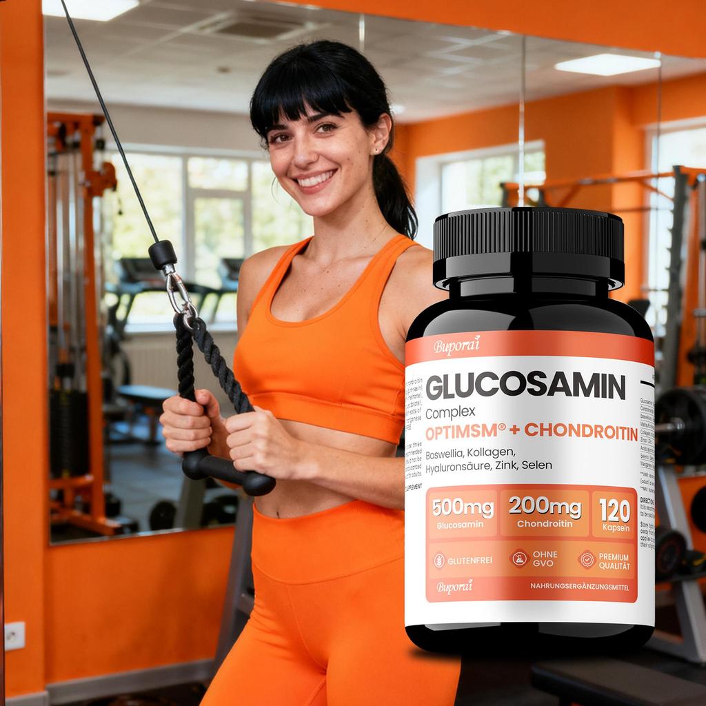 Glucosamine Chondroitin Complex, Containing Hyaluronic Acid Extract, Supports Joint Health, Suitable for Adults.