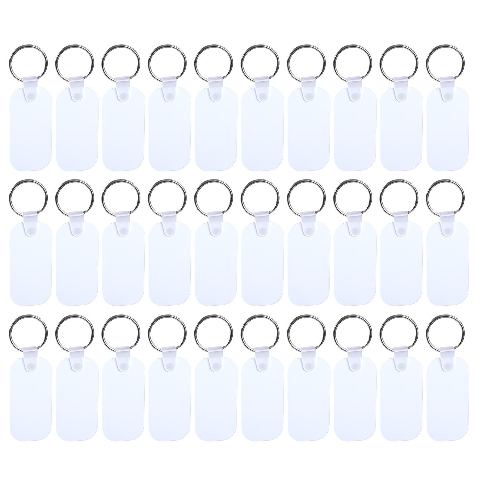 

30 шт. Овальные заготовки для сублимационных брелоков Двусторонние алюминиевые брелоки для термопереноса с кольцами для ключей и пластиковым зажимом