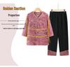 Women's Summer Clothing Set: Seven-Quarter Sleeve Top & Pants for Middle-Aged and Elderly Moms and Grandmas
