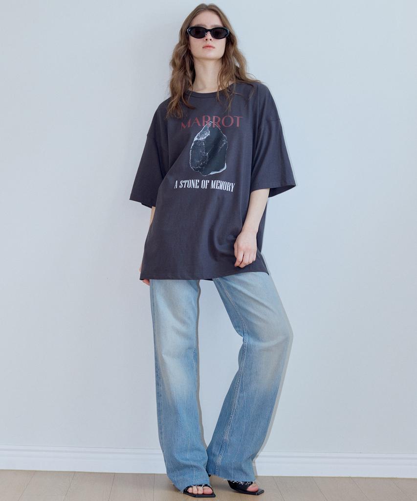 MARROT Stone Oversized T-Shirt_Charcoal