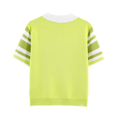 European and American Style New Women's Striped Knit Polo Collar Jacket 5536023 539