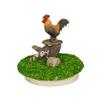 Ubia Mini Pollo Posado en un Tocón 6 x 6 x Jardín H23379 Set, 5.5cm, Figura, Adorno, Animal, Decoración, Pájaro,