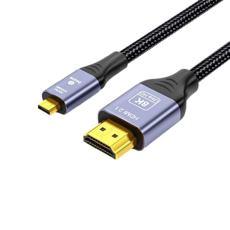Biaz Micro HDMI til HDMI 2.1-kabel, 8K@60Hz, toveis konvertering