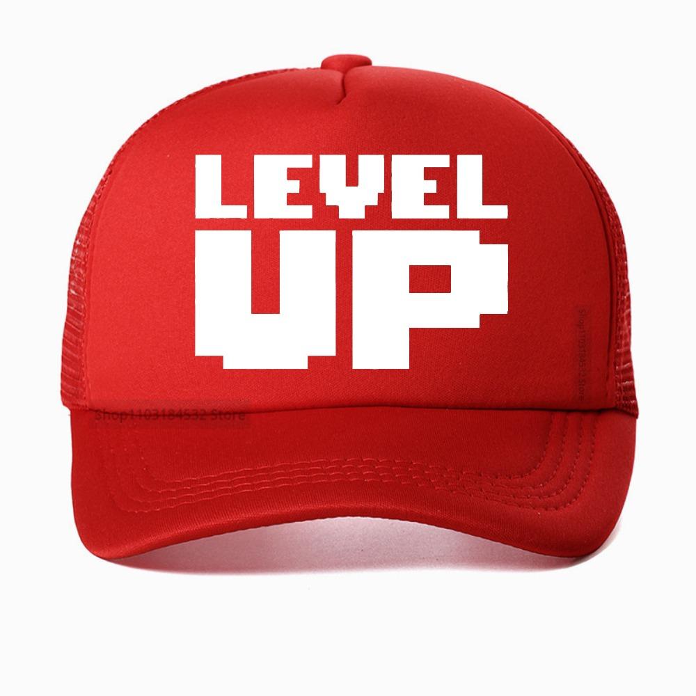 

Unisexs Printed baseball cap Level Up Basic Streetwear caps For Unisex Women Summer Breathable trucker hat summer sun snapback hats Adjustable