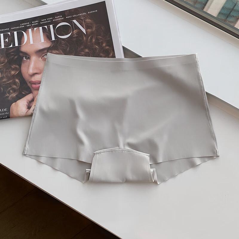 Langsha Women's Ice Silk Seamless Anti-Exposure Safety Boxer Shorts 2-Pack