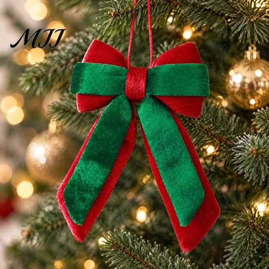 High Quality Fabric Bows Velvet Christmas Bow, Color Contrasting Wreath Bows, Holiday Home Accents Bowknot Accessories for Wreath, Xmas Tree, Wedding