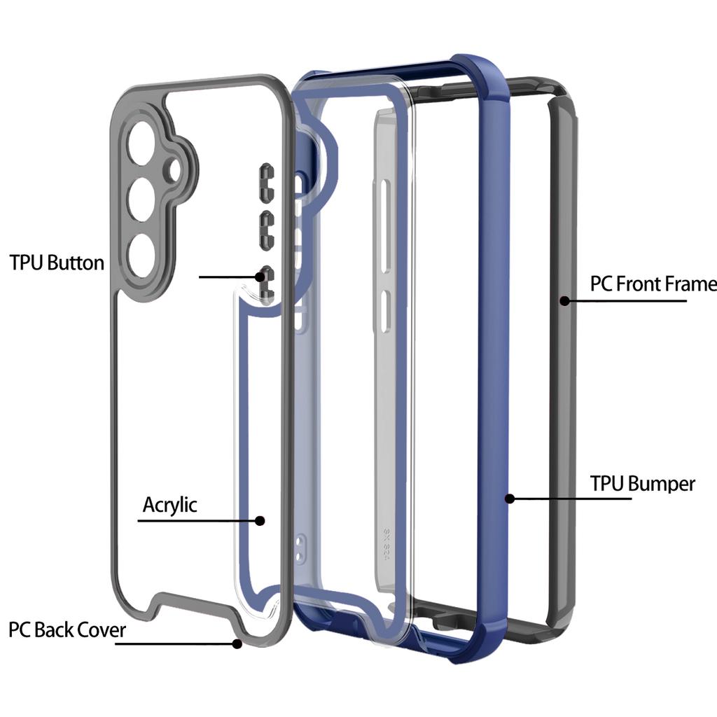 For Samsung Galaxy S25+ Case Detachable 4 In 1 TPU+Acrylic+PC Shockproof Phone Cover