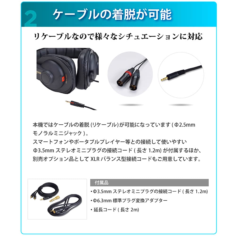 SOUND WARRIOR Direct Sales Exclusive Set: Professional-grade Closed-Back Listening Headphones 2.5mm, 3.5mm, 6.3mm, Lightweight, Wired, Detachable