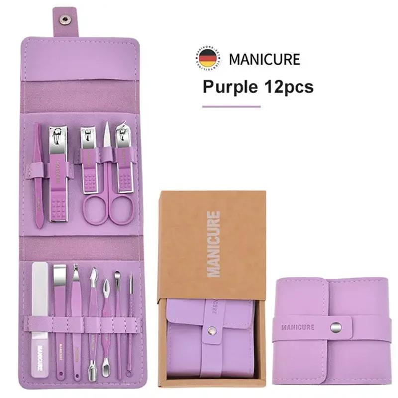 

12/16pcs Professional Nail Clippers and Cuticle Nippers Set with Travel Case Manicure Set Pedicure Sets Nail Clippers for Women