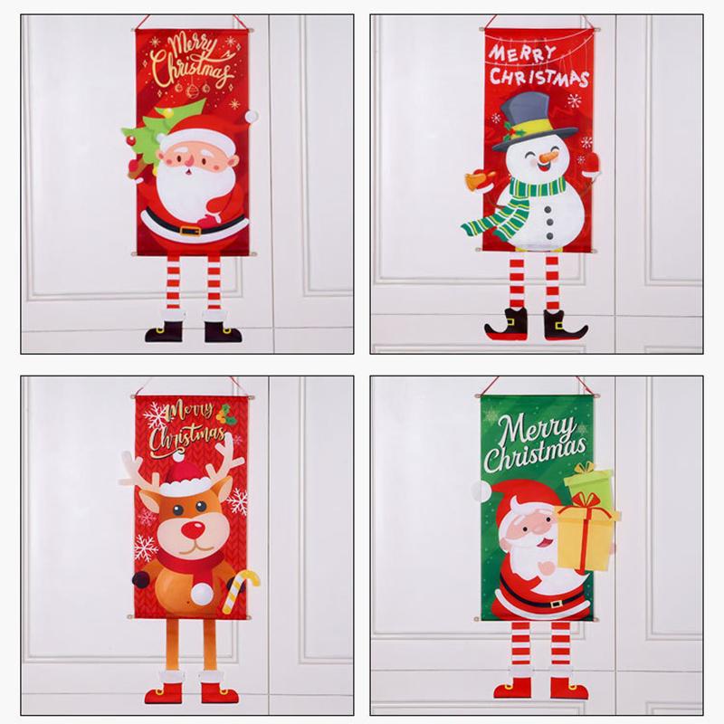 Merry Christmas Hanging Flag Christmas Decorations for Home Door Christmas Ornaments Xmas Gifts Decor 2023 New Year