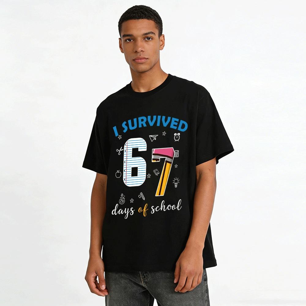 Ich habe die 6. und 7. Klasse überlebt Abschluss Schülerfeier T-Shirt Reines Baumwoll-T-Shirt
