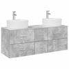 Bathroom Furniture Set 3 Pieces Concrete Grey 129 X 44.5 X 80 Cm