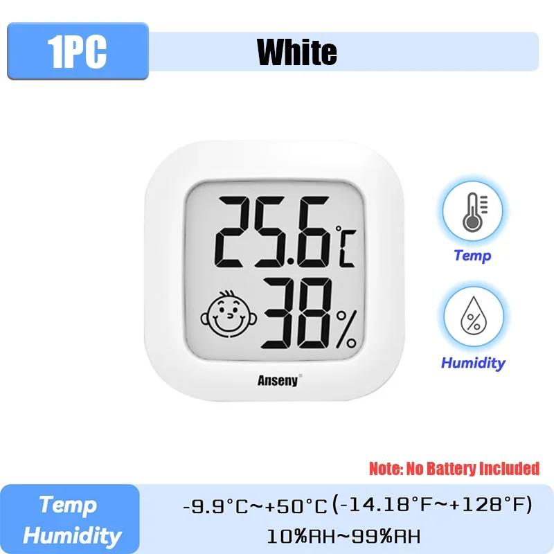 Маленький ЖК-цифровой термометр внутри и снаружи, датчик погоды Smile, домашний офис, измеритель влажности, детский, пожилой термометр