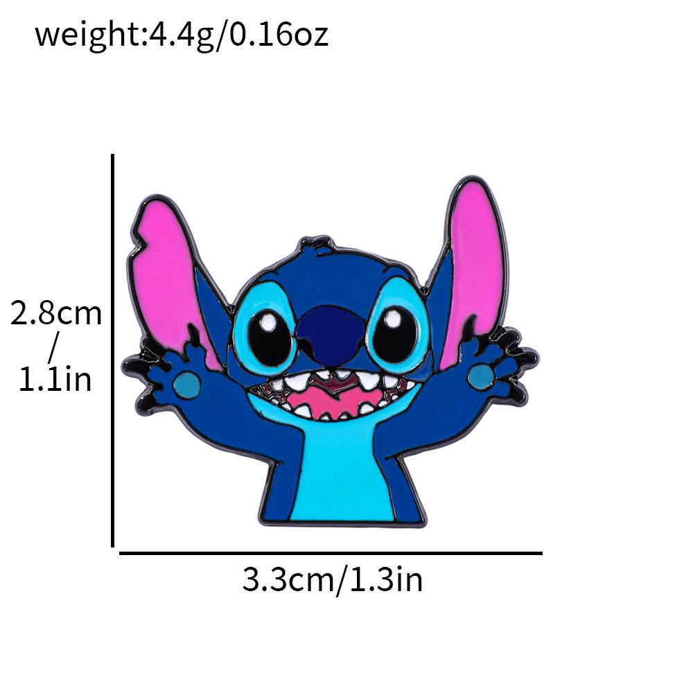 Cute Personality Stitch Metal Badge Star Baby Stitch Alloy Brooch Accessories Pin Decoration