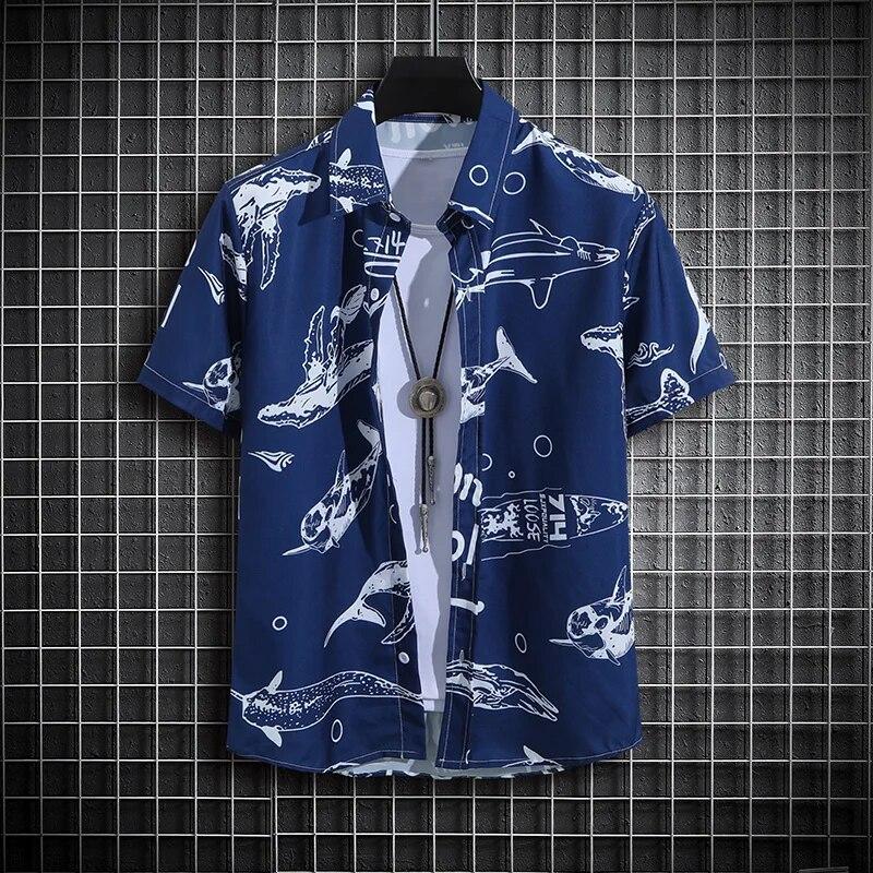 Men's Tropical Short Sleeve Fashion Printed Shirt  Unisex  Casual Tops