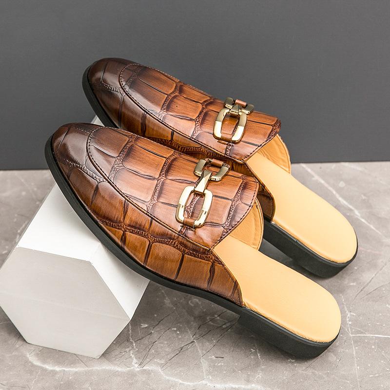 Summer men's bag head and foot loafers British style dress pointed leather shoes fashion