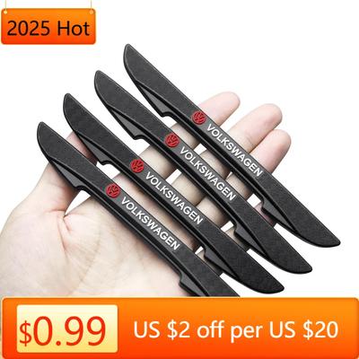 Hot New 4pcs Rubber Car Door Edge Protector Stickers Anti Collision Strips For VW Volkswagen Polo Golf CC GTI Tiguan Passat