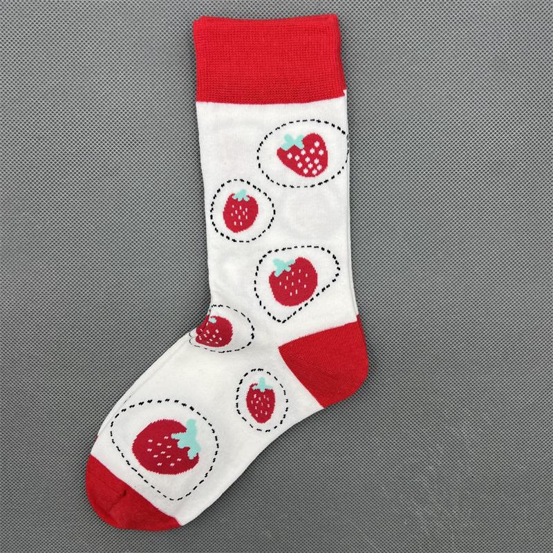 Happy Socks Women's Unisex Combed Cotton Sock Cherry Strawberry
