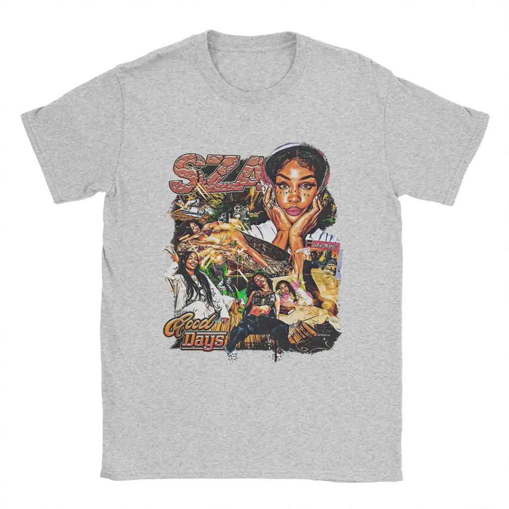 SZA Good Days Men T Shirt Funny Tees Short Sleeve Round Neck T-Shirt 100% Cotton Graphic Printed Tops