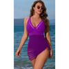 Women High Waist Backless One Piece Mesh Drawstring Sexy Slim Fit Bikini Swimsuit