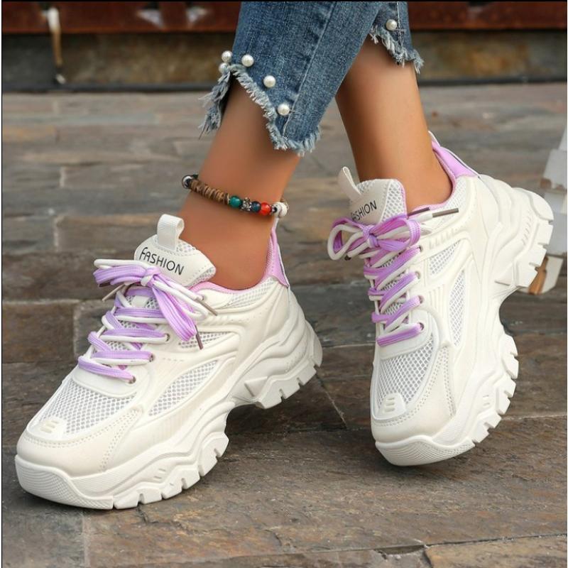 Fashion 2025Women Sneakers New Fashion Platform  New Summer Casual Chunky   Breathable Mesh Platform Shoes