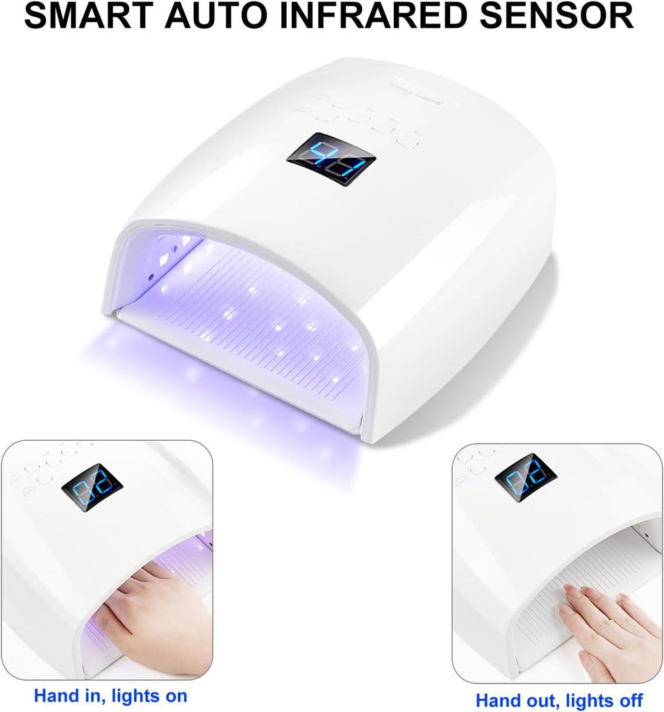 Rechargeable UV LED Nail Lamp 66W Cordless Nail Dryer for Gel Polish Professional Nail Art Manicure Tools for Home and Salon