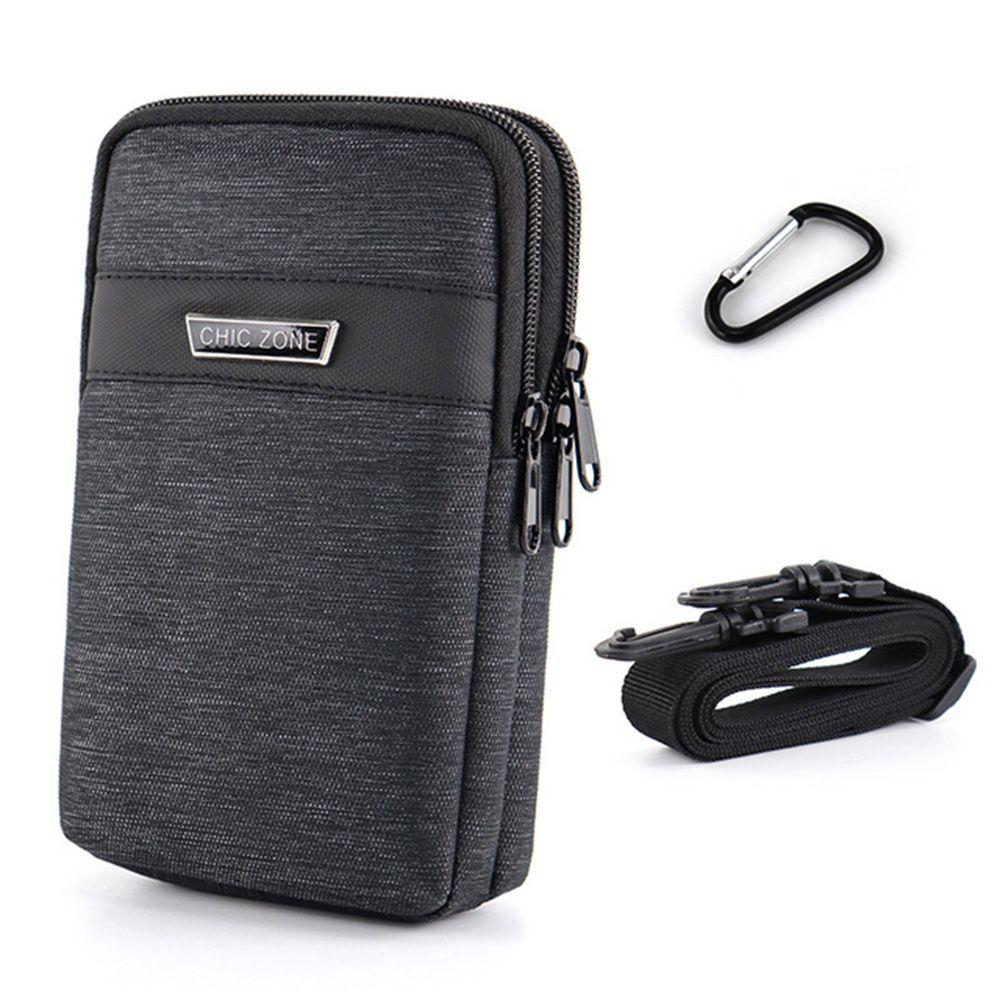 

Карманный чехол для телефона Дорожный кошелек Держатель для мобильного телефона Набедренная сумка Поясная сумка Повседневная сумка Унисекс кошельки black-Double Layer