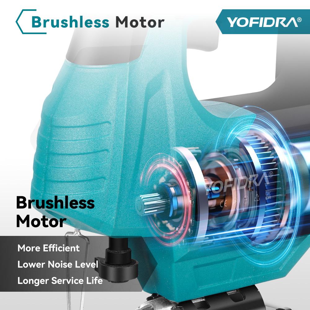 Yofidra 19mm Brushless Electric Jig Saw Infrared Laser Curve Saw Variable Speed MultiFunction Cutter For Makita 18V Battery Pin