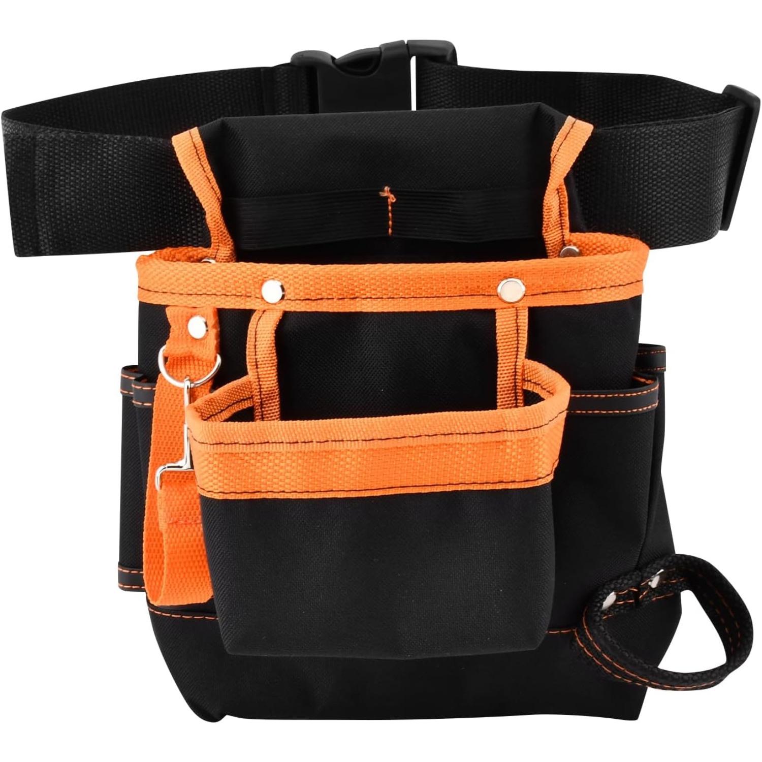 

nance Electrician Carpenter 8 Pockets Tool Pouch, Utility Organizer Pouch Waist Bag for Tools, Adjustable Belt Work Apron for for Technician Mainte