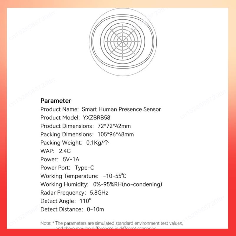 

ABNR 1 Piece 2025 New Tuya Zigbee Smart Human Presence Sensor Micro-Motion Detect Human Motion Detector белый