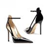 Neue Marke Damenschuhe Schnallenriemen Damen High Heels Mode Kristall Party Solide Pumps Damen Sexy Spitzschuhe Heels Damen