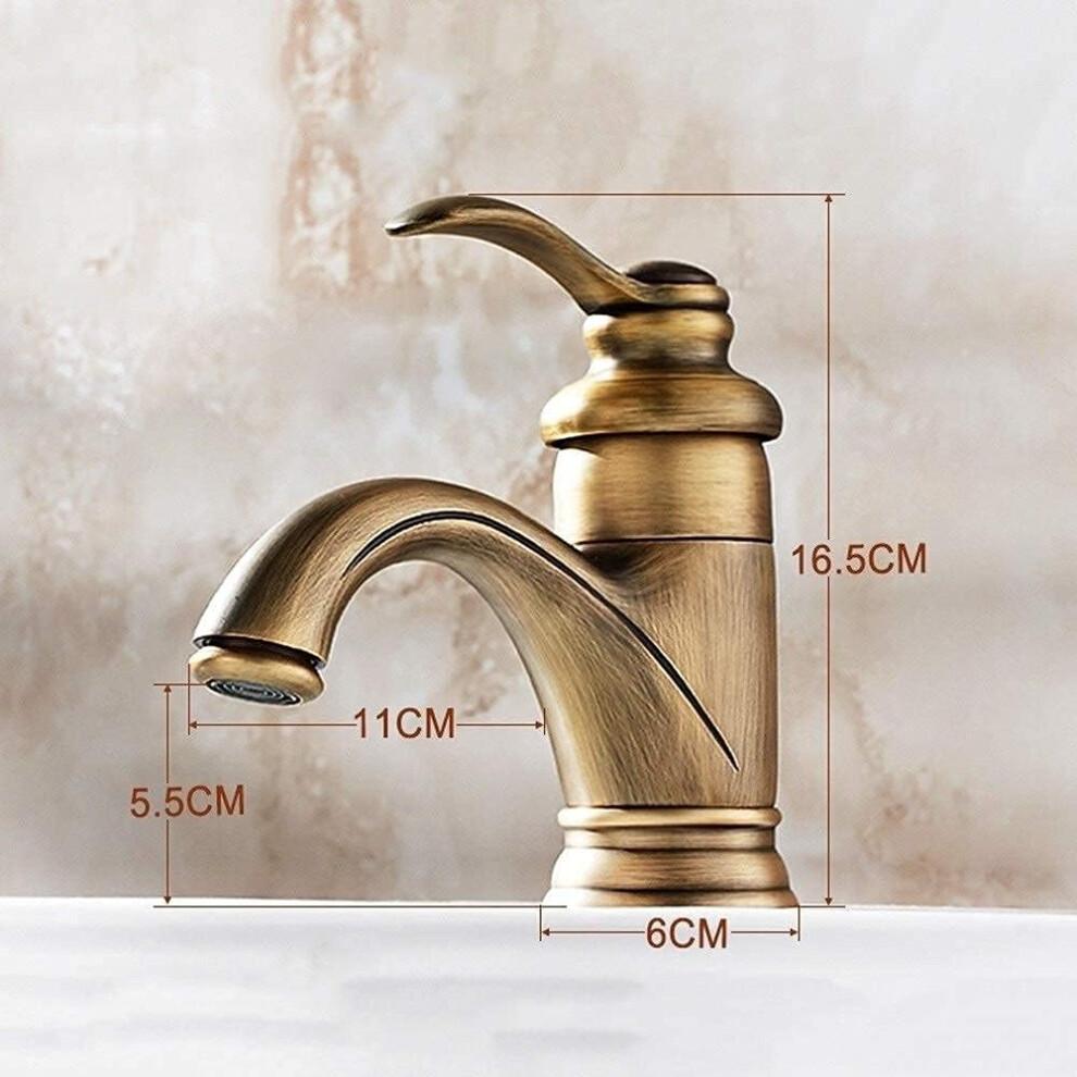 Antique Brass Kitchen Waterfall Basin Sink Mixer Tap Traditional Ceramic Single Handle