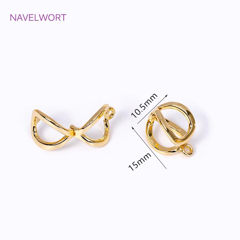 2 Sizes 18K Gold Plated Brass Pearl Enhancer Clips Pendant For Jewelry Making Supplies DIY Necklace Bracelet Bail Connector