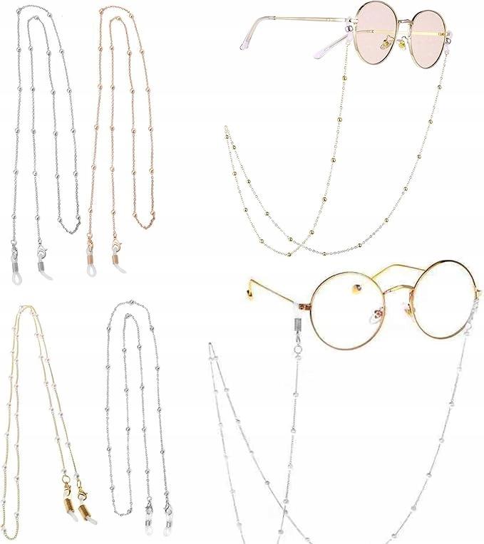 nuluxi Set of 4 Women's Glasses Chains Gold/Silver