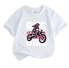 Kids Boys Girls 100% Cotton Crew Neck Short Sleeve T-Shirt, Cool Motocross Rider Ride Like A Girl Graphic Casual Tees For Youth Daily Outdoor Playwear