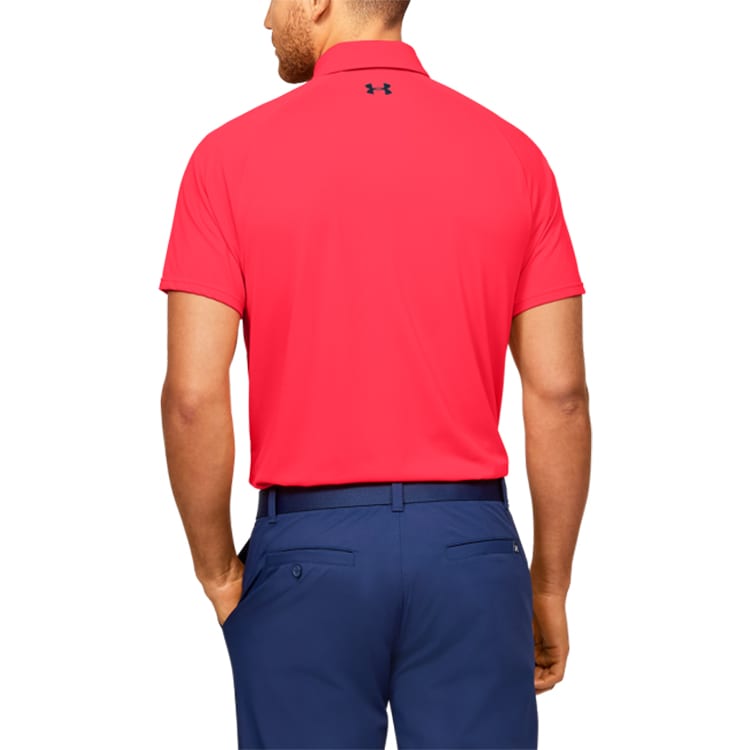 Under Armour Polo Shirts Men's Red Polo Collar Moderate Straight Fit 1350035-628