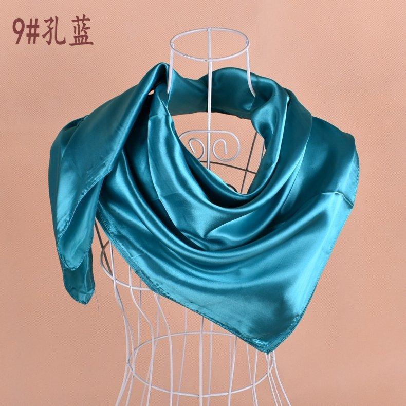 Solid Color Silk Scarf Square 90*90 Headscarf Foulard Satin Bandana Cheveux Neckerchief Hijab Accessoires For Woman Hair Scarf
