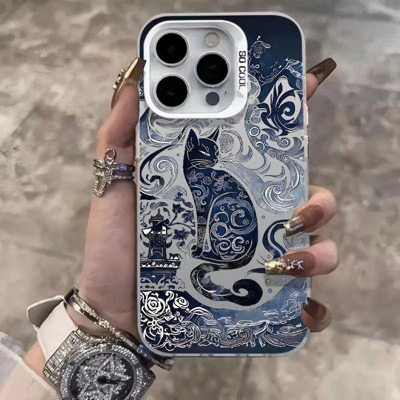 

Чехол для телефона Totem Cat для Apple iPhone16promax - мягкий силиконовый чехол с защитой от падений для iPhone 16/15/14/13/12/11/Xs/Xr/Plus/Pro Apple 14plus белый