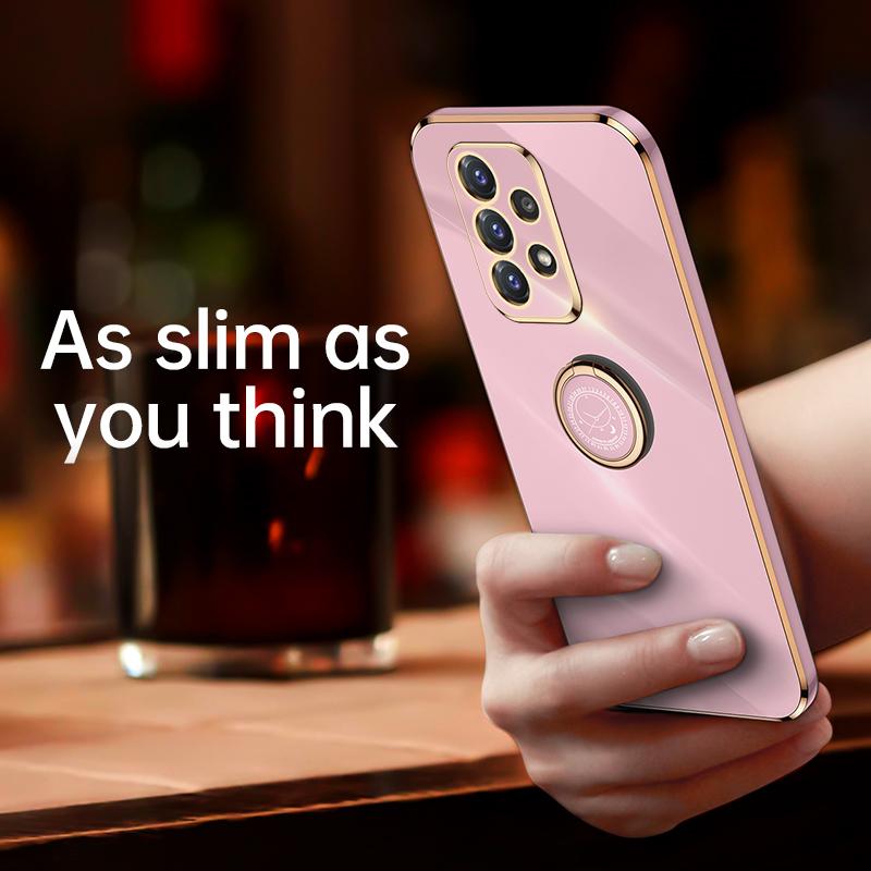 Custodia per Telefono con Cornice Placcata Per Samsung Galaxy A72 A52 A32 4g A22 A53 5g A 72 52 32 22 2021 Lusso Cover Posteriore in Silicone